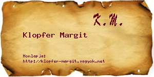 Klopfer Margit névjegykártya